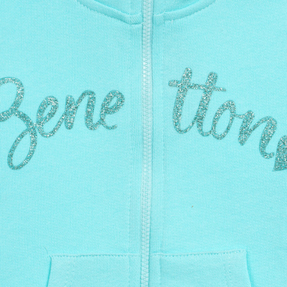Βαμβακερή μπλούζα με ανάγλυφο τύπωμα για μωρό, σε ανοιχτό μπλε Benetton 232670 2