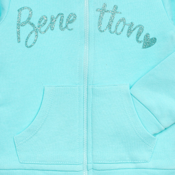 Βαμβακερή μπλούζα με ανάγλυφο τύπωμα για μωρό, σε ανοιχτό μπλε Benetton 232671 3