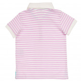 Βαμβακερή μπλούζα με κοντά μανίκια και λευκές-ροζ ρίγες για μωρό Benetton 232676 4