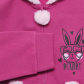 Βαμβακερή μπλούζα με σχέδιο λαγουδάκι και χνουδωτές πινελιές για μωρό, ροζ Benetton 232718 3