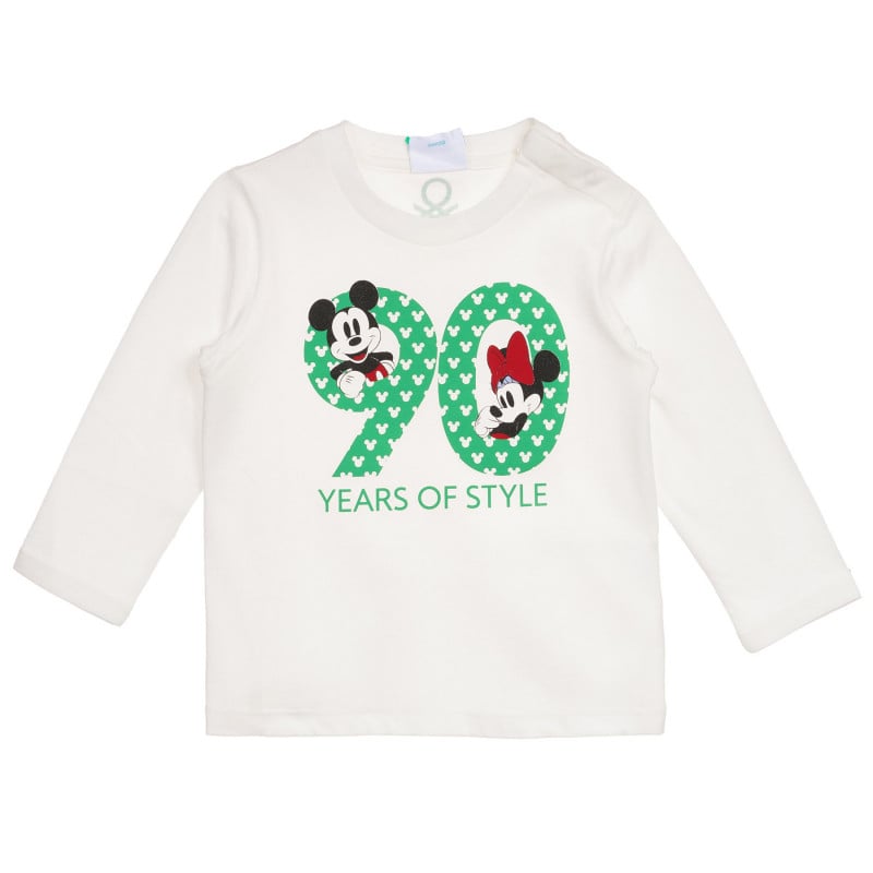 Βαμβακερή μπλούζα με σχέδιο Mickey και Minnie Mouse για μωρό, λευκή  232732