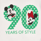 Βαμβακερή μπλούζα με σχέδιο Mickey και Minnie Mouse για μωρό, λευκή Benetton 232733 2