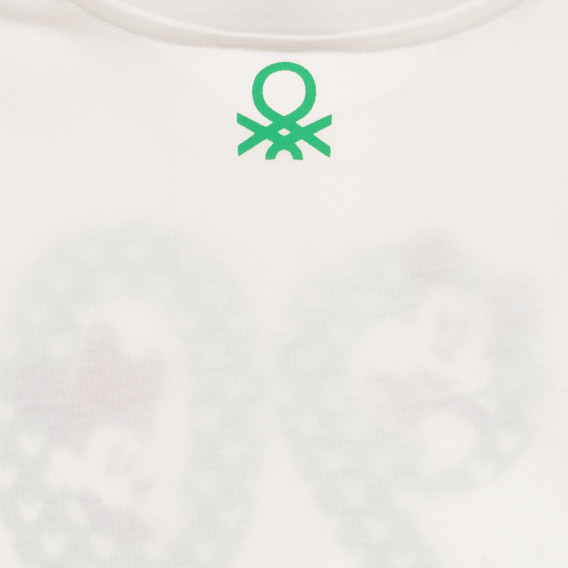 Βαμβακερή μπλούζα με σχέδιο Mickey και Minnie Mouse για μωρό, λευκή Benetton 232735 4