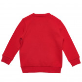 Σετ βαμβακερή μπλούζα με μακριά μανίκια και παιδικό παντελόνι, κόκκινο Benetton 232760 4