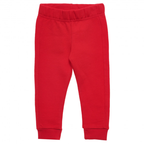 Σετ βαμβακερή μπλούζα με μακριά μανίκια και παιδικό παντελόνι, κόκκινο Benetton 232761 5