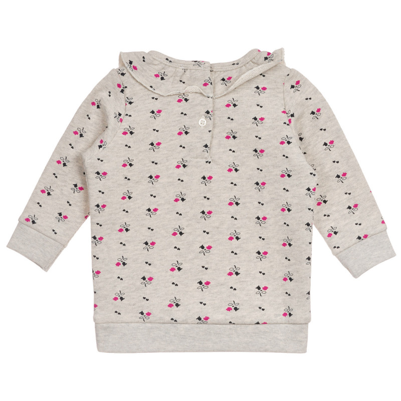 Μπλούζα με floral σχέδιο και σούφρες για μωρό, γκρι  232786