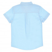 Βαμβακερό πουκάμισο με κοντά μανίκια και γιακά, γαλάζιο Benetton 232833 4