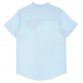 Βαμβακερό πουκάμισο με κοντό μανίκι και τσέπη για μαντήλι με κουκκίδες, ανοιχτό μπλε Benetton 232851 4