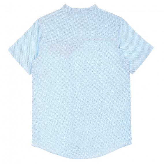 Βαμβακερό πουκάμισο με κοντό μανίκι και τσέπη για μαντήλι με κουκκίδες, ανοιχτό μπλε Benetton 232851 4