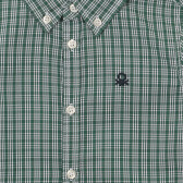 Βαμβακερό καρό πουκάμισο με το λογότυπο της μάρκας, πράσινο Benetton 232870 2