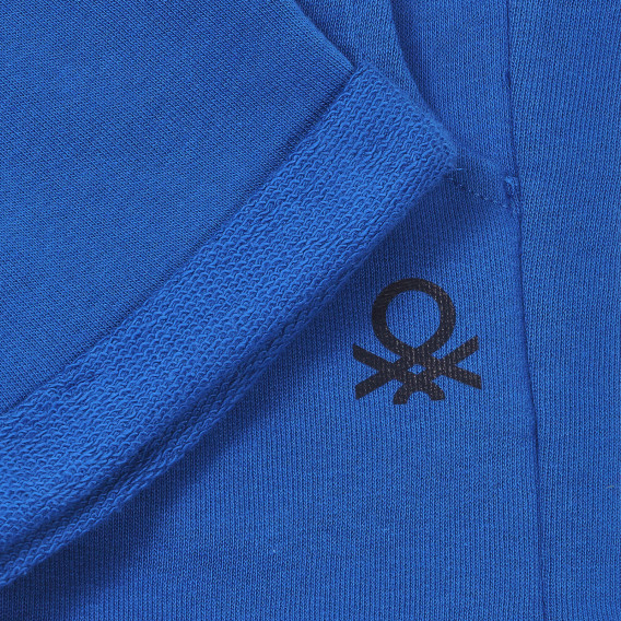 Βαμβακερό σορτς με λογότυπο μάρκας, μπλε Benetton 232919 3