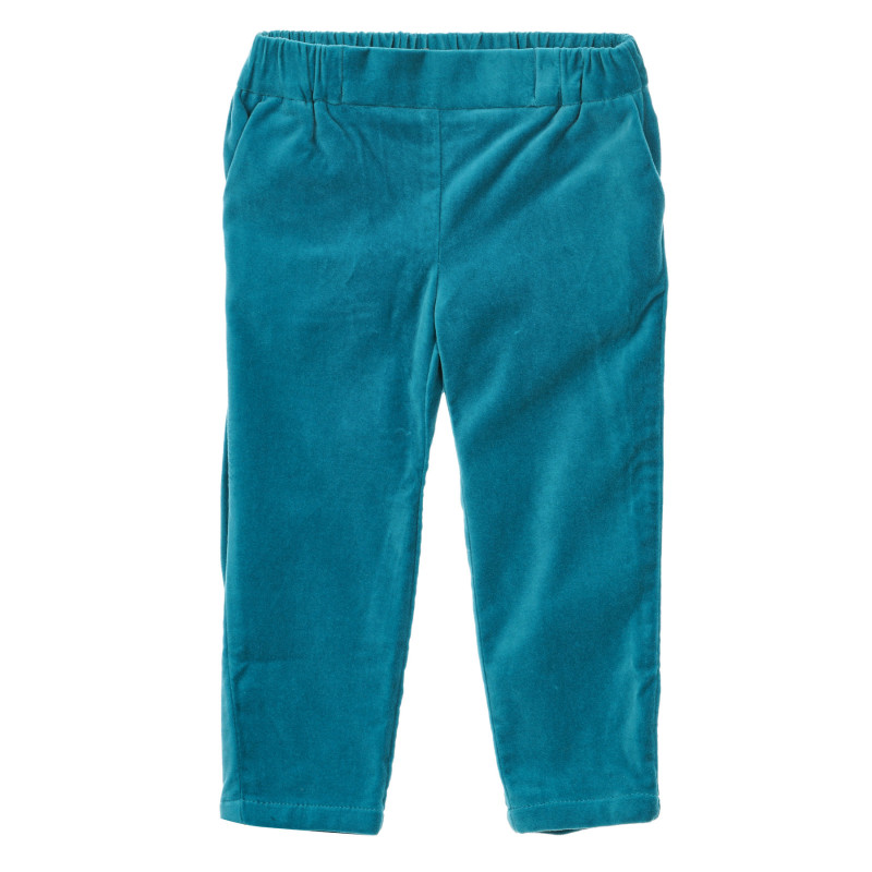 Βαμβακερό βελούδο παντελόνι με ελαστική μέση, μπλε  232941