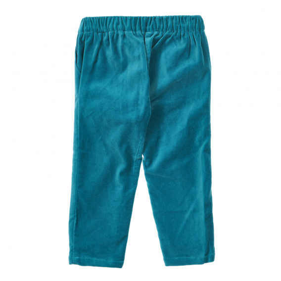 Βαμβακερό βελούδο παντελόνι με ελαστική μέση, μπλε Benetton 232944 4