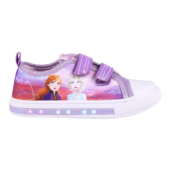 Πάνινα παπούτσια με εκτύπωση Frozen Kingdom και φώτα Led, μοβ Frozen 233053 