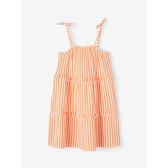 Αμάνικο φόρεμα με βολάν σε πορτοκαλί ρίγες Name it 233283 