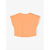 Οργανική αμάνικη βαμβακερή μπλούζα με τύπωμα, πορτοκαλί Name it 233298 2