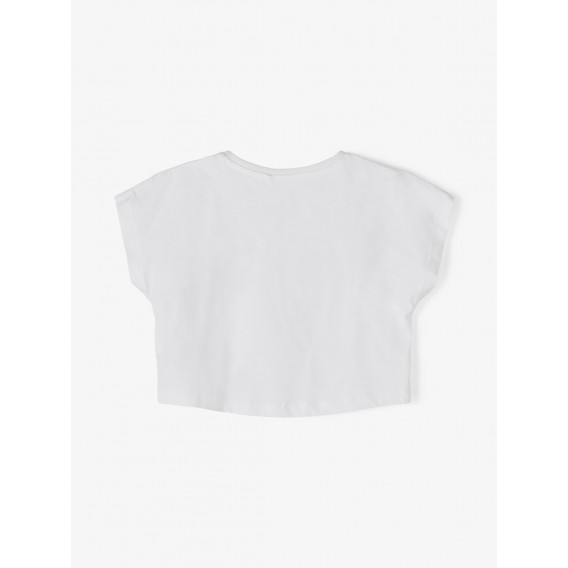 Αμάνικη μπλούζα από οργανικό βαμβάκι με τύπωμα, λευκή Name it 233303 2