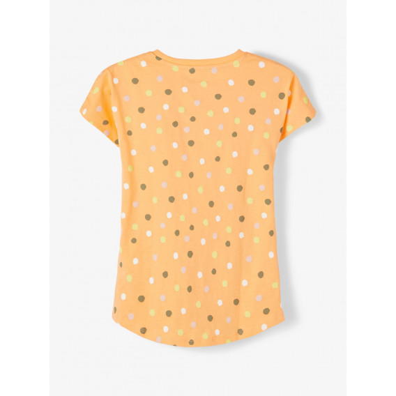 Μπλουζάκι από βιολογικό βαμβάκι με εικονική εκτύπωση, πορτοκαλί Name it 233306 2