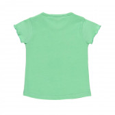 Βαμβακερό μπλουζάκι με φλοράλ τύπωμα και λεζάντα, πράσινο Boboli 233425 2