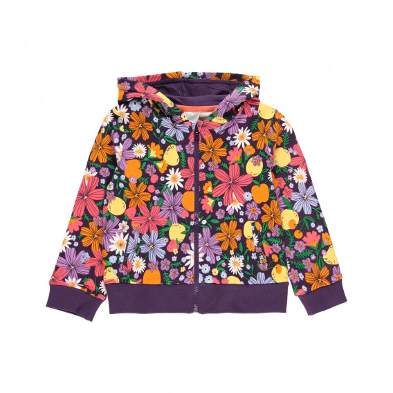 Βαμβακερή μπλούζα με λουλουδάτο μοτίβο, μοβ Boboli 233516 