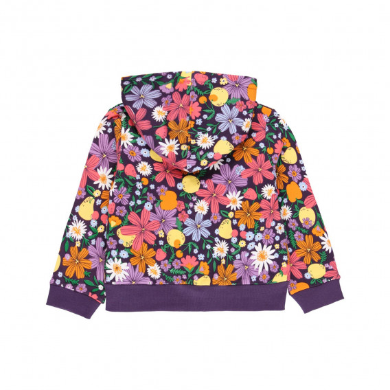 Βαμβακερή μπλούζα με λουλουδάτο μοτίβο, μοβ Boboli 233517 2