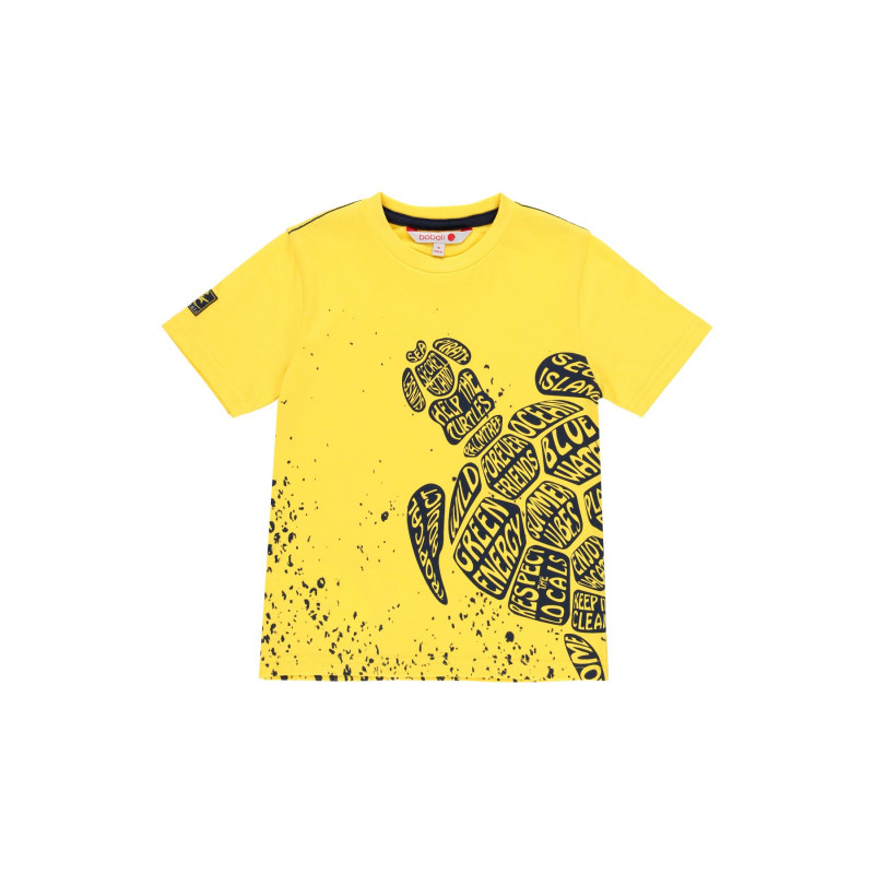 Βαμβακερό μπλουζάκι με χελώνα, κίτρινο  233548