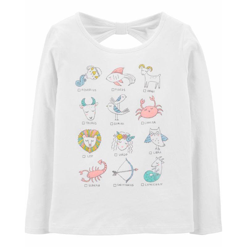 Βαμβακερή μπλούζα για κορίτσι, λευκή γάτα  233761