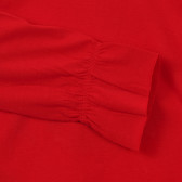 Βαμβακερή μπλούζα με μακριά μανίκια και σχέδιο, κόκκινη Benetton 233927 4