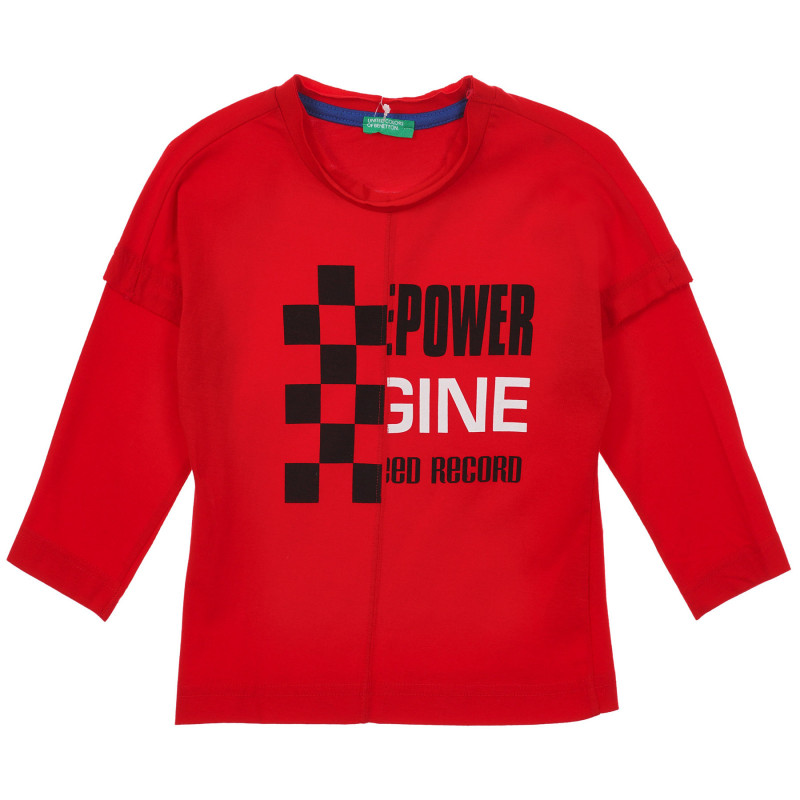 Βαμβακερή μπλούζα με γραφιστική σχεδίαση για μωρό, κόκκινη  233936