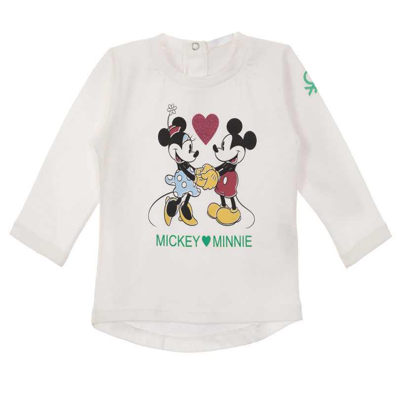 Βαμβακερή μπλούζα με σχέδιο Mickey και Minnie Mouse για μωρό σε λευκό χρώμα  233947