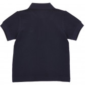 Βαμβακερή μπλούζα με κοντά μανίκια και γιακά για ένα μωρό, σκούρο μπλε Benetton 234019 4