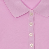 Βαμβακερή μπλούζα με κοντά μανίκια και γιακά, μοβ Benetton 234029 2