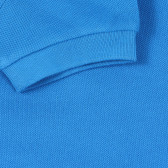 Βαμβακερή μπλούζα με κοντά μανίκια και γιακά για ένα μωρό, μπλε Benetton 234058 3
