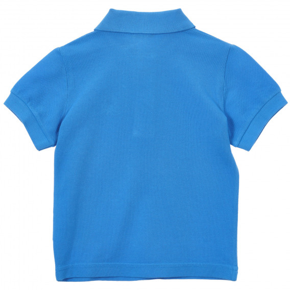 Βαμβακερή μπλούζα με κοντά μανίκια και γιακά για ένα μωρό, μπλε Benetton 234059 4