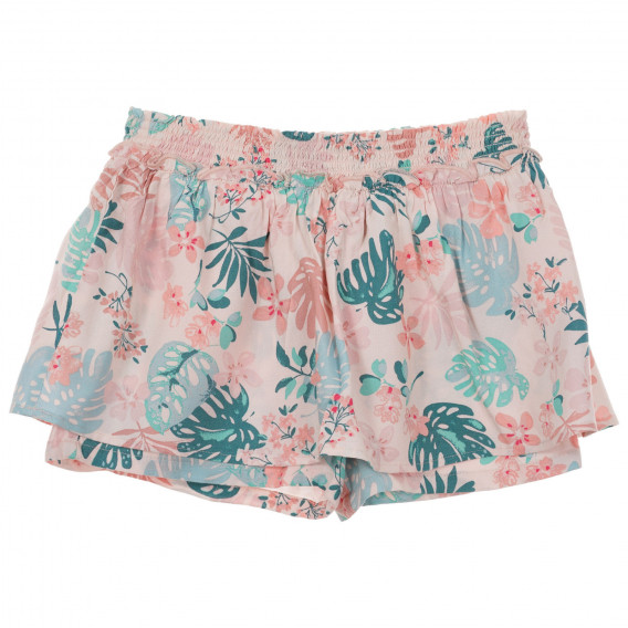 Φούστα παντελόνι με φλοράλ τύπωμα, ροζ Benetton 234093 4