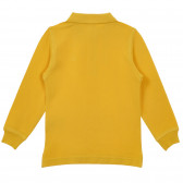 Βαμβακερή μπλούζα με μακριά μανίκια και γιακά για ένα μωρό, κίτρινο Benetton 234109 4