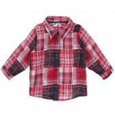Βαμβακερό πουκάμισο με μακριά μανίκια για ένα μωρό, κόκκινο Benetton 234187 