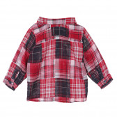 Βαμβακερό πουκάμισο με μακριά μανίκια για ένα μωρό, κόκκινο Benetton 234190 4