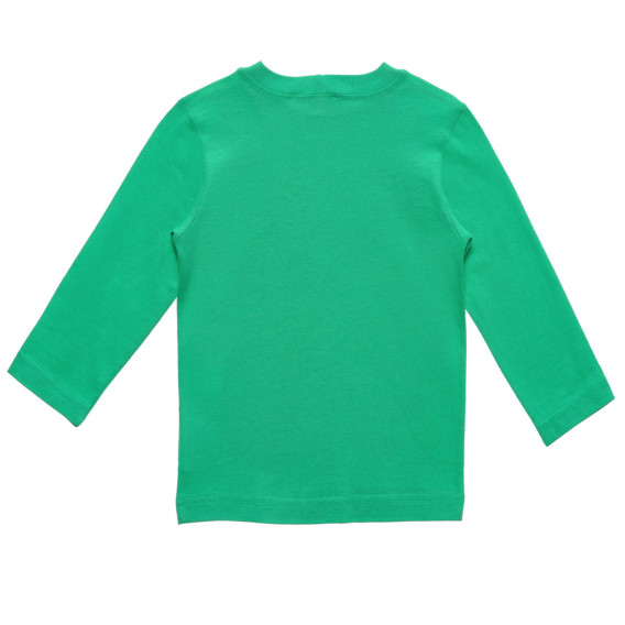 Βαμβακερή μπλούζα με μακριά μανίκια και γραφικό σχέδιο, πράσινο Benetton 234233 4