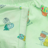 Βαμβακερό σορτσάκι με τύπωμα για μωρό, χρώμα μέντας Benetton 234260 2