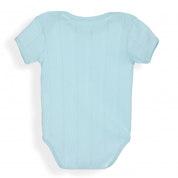 Βαμβακερό, κοντομάνικο φορμάκι σε ανοιχτό μπλε χρώμα με διακοσμητικό περίγραμμα, για αγόρι PIPPO&PEPPA 234358 2
