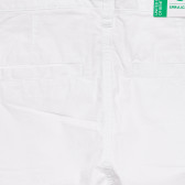 Βαμβακερό σορτς με το λογότυπο της μάρκας, λευκό Benetton 234366 8