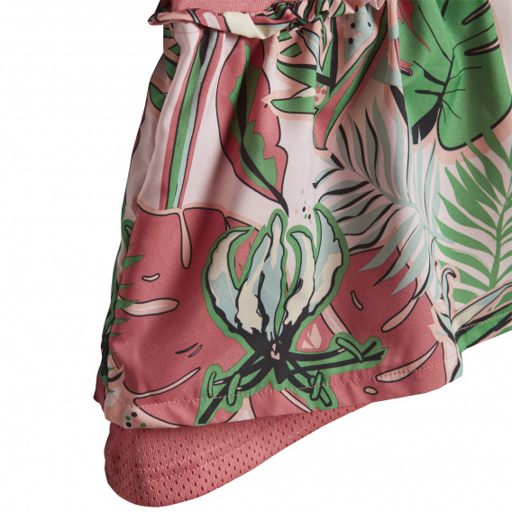 Βαμβακερό φόρεμα με καλοκαιρινό floral τύπωμα, ροζ Adidas 234490 5