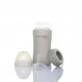 Γυάλινη φιάλη με καλαμάκι, 240ml, χρώμα: γκρι Everyday baby 234775 4
