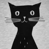Μακρυμάνικη βαμβακερή μπλούζα με μαύρο γατάκι απλικέ για κοριτσάκι Pinokio 234949 3
