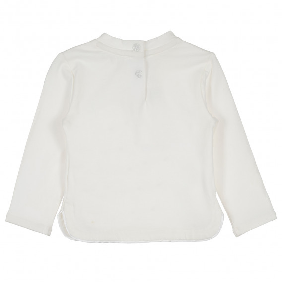 Λευκή βαμβακερή μπλούζα με διακοσμητικά prints  Chicco 235014 4