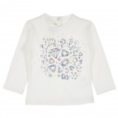 Βαμβακερή μπλούζα με μακριά μανίκια και γραφική εκτύπωση για κορίτσι Chicco 235030 