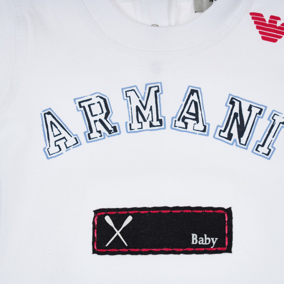 Βρεφική, βαμβακερή, κοντομάνικη μπλούζα, με στρογγυλή λαιμόκοψη, για κορίτσι Armani 235058 2