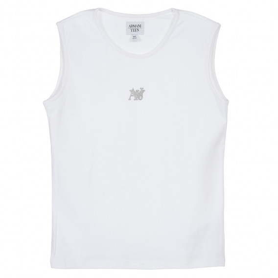 Αμάνικο, βαμβακερό μπλουζάκι, με το λογότυπο της μάρκας, για κορίτσι Armani 235061 