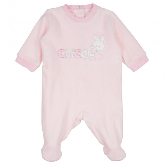 Βελούδινο φορμάκι με κέντημα και απλικέ για μωρά, ροζ Chicco 235090 